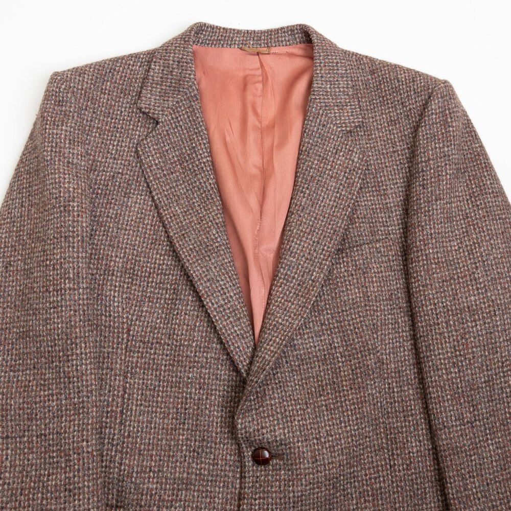 Vintage Harris Tweed Brown Wool Blazer 40R Handwoven Scotland - Picture 4 of 15